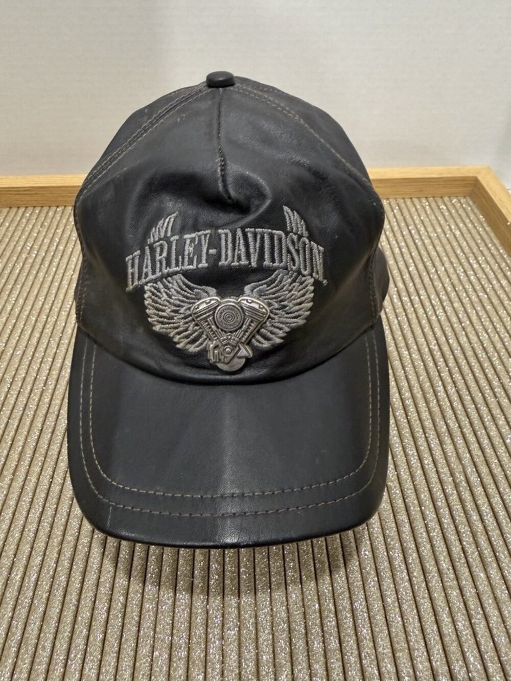 Harley Davidson Leather Cap Adjustable